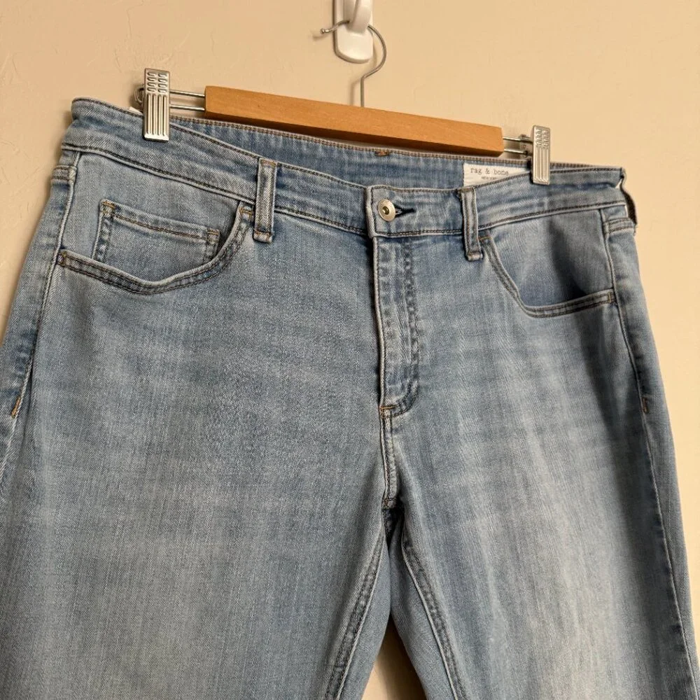 Rag & Bone Dylan Low Rise Slim Boyfriend Jeans Denim Size 30 Light Wash - Picture 5 of 10